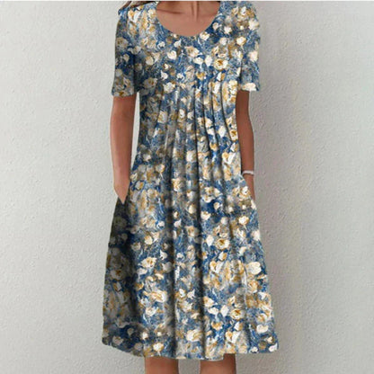 Blue with flowers