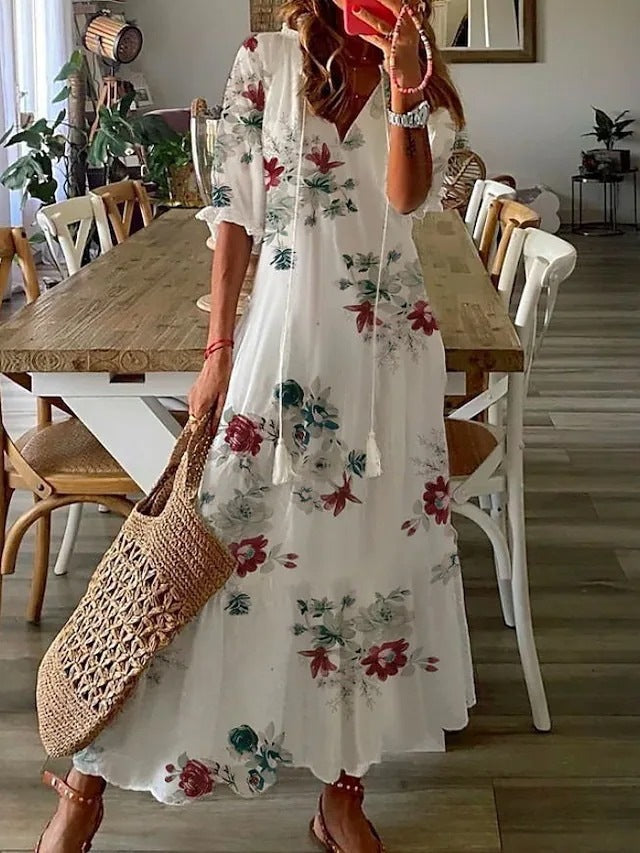 Floral Green And Red