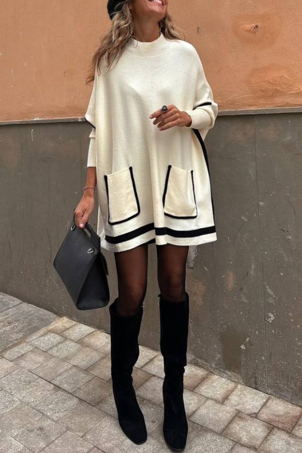 Martha® | Beige plain long sweater